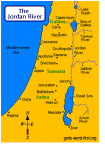 Map of the Jordan River
