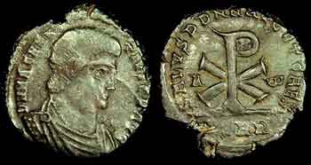 Magnentius Coin with Chi Rho Symbol